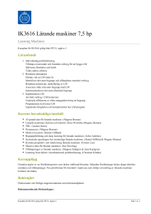 KTH | IK3616 Lärande maskiner 7,5 hp
