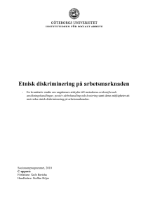 Etnisk diskriminering på arbetsmarknaden - GUPEA