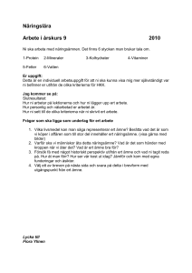 Näringslära Arbete i årskurs 9 2010
