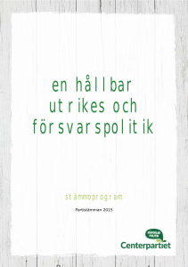 en hållbar utrikes och försvarspolitik