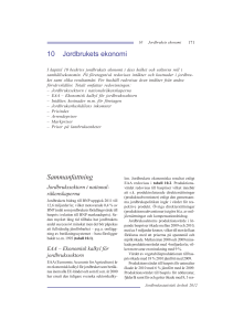 10 Jordbrukets ekonomi Sammanfattning