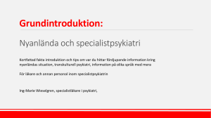Nyanlända och specialistpsykiatri