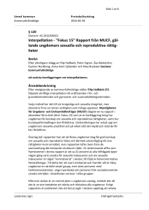 Rapport från MUCF, gäl- lande ungdomars