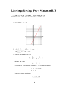 Lösningsförslag, Prov Matematik B
