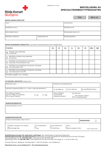 beställning av specialtrombocytprodukter
