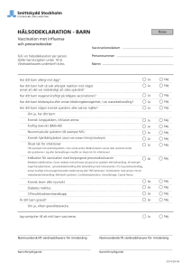 hälsodeklaration - barn