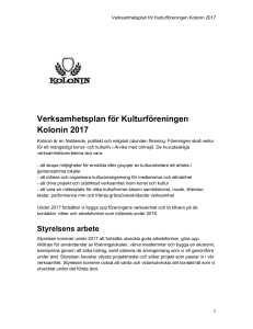 Verksamhetsplan 2017