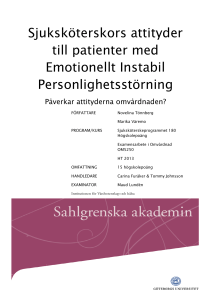 Sjuksköterskors attityder till patienter med Emotionellt Instabil