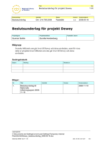 Beslutsunderlag för projekt