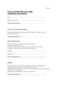 LOKAL INSTRUKTION GÄLLANDE LÄKEMEDELSHANTERING