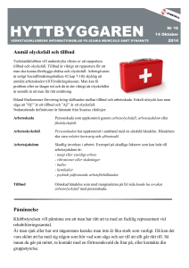 Tillbud Oönskad händelse som med marginalerna