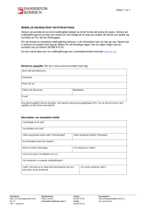ANSÖKAN / ANMÄLAN / LIVSMEDELSANLÄGGNING