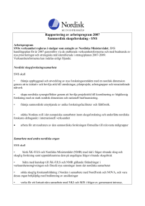 Rapportering av arbetsprogram 2007