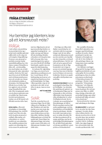 FRÅGA: Hur bemöter jag klientens krav på ett könsneutralt möte
