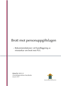 RättsPM 2012:2 Brott mot personuppgiftslagen