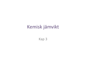 Kemisk jämvikt - AGY Henrik Wilmar