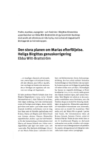 Den stora planen om Marias efterföljelse. Heliga Birgittas