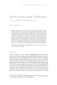 Lena Sjöberg - Skolan och den `goda` utbildningen