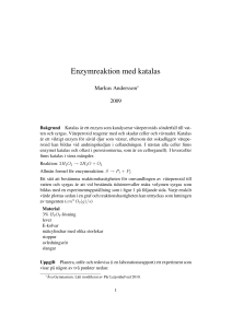 Enzymreaktion med katalas - Pär Leijonhufvuds undervisning
