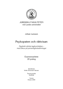 Psykopaten och rättvisan - Lund University Publications