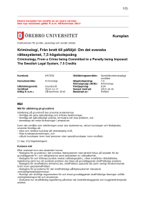 Kursplan Kriminologi, Från brott till påföljd: Om det svenska