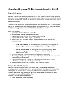 Likabehandlingsplan för Förskolan Athena 20142015