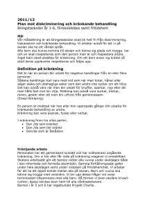 Plan mot diskriminering och kränkande behandling