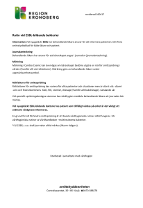 Rutin vid ESBL-bildande bakterier