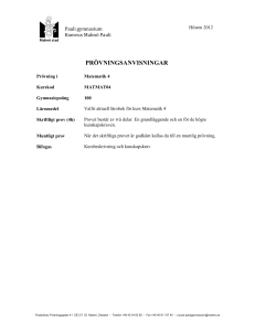 PRÖVNINGSANVISNINGAR