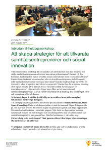 Att skapa strategier för att tillvarata samhällsentreprenörer och social