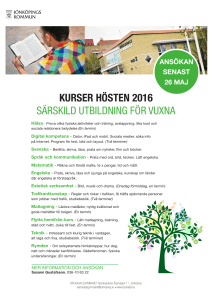 kurser hösten 2016 särskild utbildning för vuxna