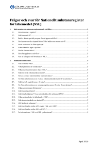 Frågor och svar om NSL - Nationellt substansregister för läkemedel