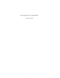 Kryptografi och primalitet