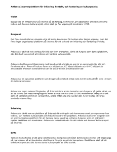 Artlance Internetplattform för initiering, kontakt, och hantering av