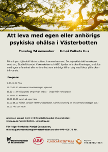 Att leva med egen eller anhörigs psykiska ohälsa i Västerbotten
