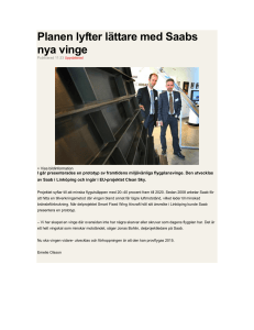Planen lyfter lttare med Saabs nya vinge