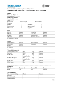 Symtomgivande kongenital Cytomegalovirus (CMV) infektion