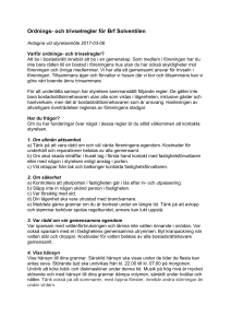 Ordnings- och trivselregler för Brf Solventilen