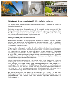 Inbjudan att lämna temaförslag till 2014 års Fekis