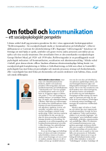 Om fotboll och kommunikation - Centrum för idrottsforskning
