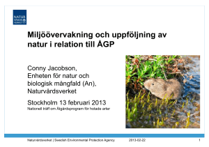 Miljöövervakning och uppföljning av natur i relation till ÅGP