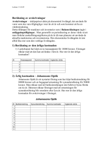 Beräkning av avskrivningar