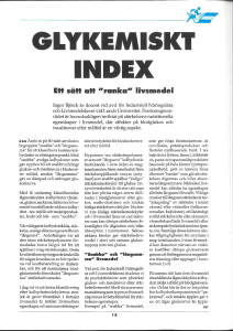 glykemiskt index - Centrum för idrottsforskning