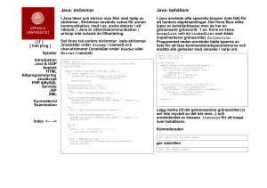 Java: strömmar Java: behållare