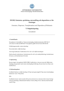 ES1303, Emission, spridning, omvandling och deposition av för