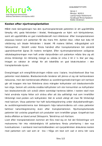 Kosten efter njurtransplantation