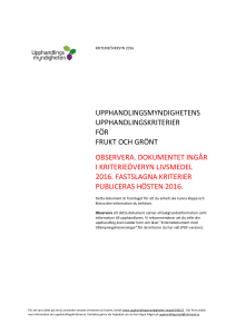 frukt och grönt - Upphandlingsmyndigheten