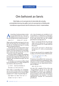 Om behovet av bevis