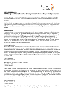 PRESSMEDDELANDE FDA beviljar