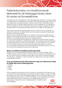 Patientinformation om blodförtunnande läkemedel för att förebygga